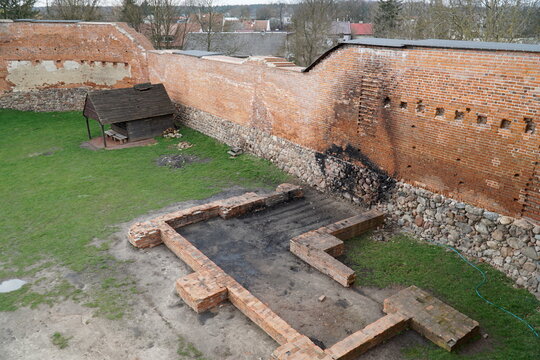 Czersk, Poland - March 24th, 2024 - Courtyard of Masovian Dukes Castle