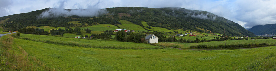 Fototapeta na wymiar Landscape at Hopperstad in Norway, Europe 