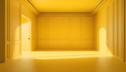 Yellow 3d empty room. Background