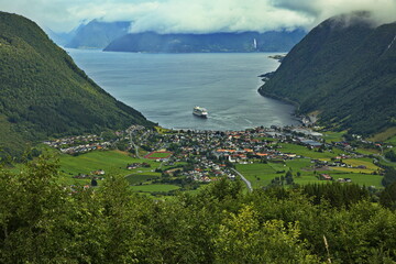 View of Vik at Sognefjord in Norway, Europe
