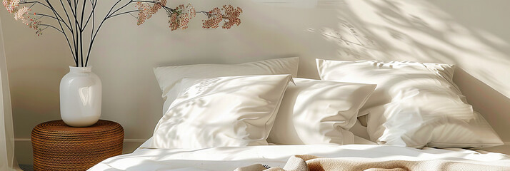 Cozy Bedroom Setting with Comfortable Bedding and Soft Pillows for a Restful Sleep Experience