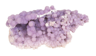 Grape agate rock isolated on white background. Mineralogy stones gem concept.