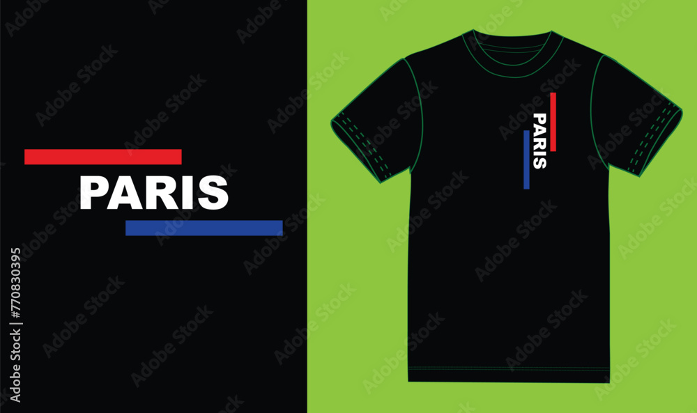 Wall mural Paris t shirt design. 2024.