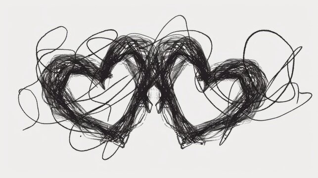 doodled hearts generative ai