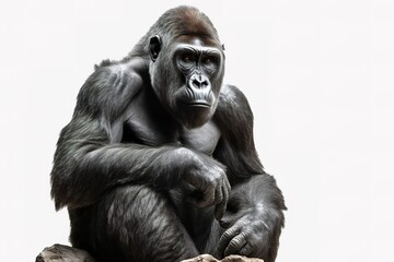 Obraz premium Dominant Gorilla in White Space