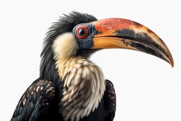 Obraz premium Majestic Hornbill Against White