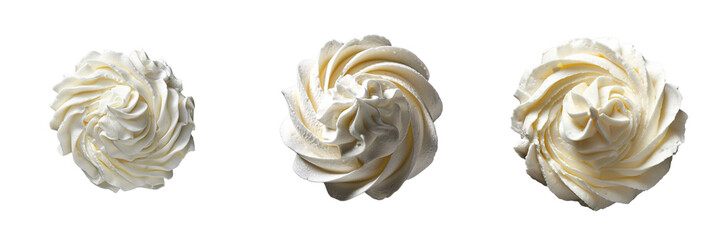 \ - A set of  whipped cream  isolated on a transparent background