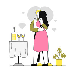 Kissing couple vector linear