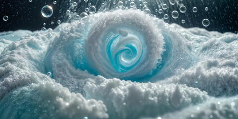 swirling, white and blue abstract form that looks like a wave - 770836557