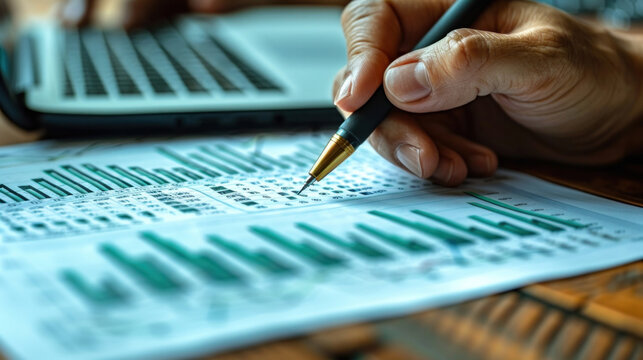 A financial advisor explains tax systems to clients using documents and charts, ideal for marketing a financial advisory firm.