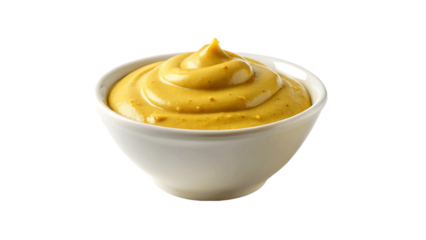 Mustard sauce isolated on Transparent background.