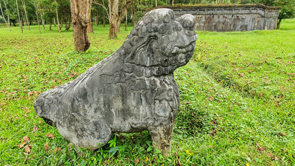 Nghe Animal Statue At A Mausoleum Of Emperor In Hue, Vietnam. Nghe Animal Is A Spiritual Animal And A Mascot In Vietnamese Culture.