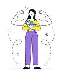 Superhero mother vector linear