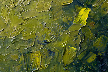 Abstract green yellow oil painting texture. Abstract background.