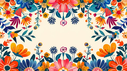 Fototapeta na wymiar white background with a traditional Mexican pattern with copy space