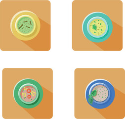 travel kitchen icon set