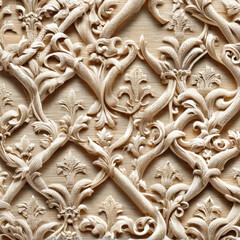 Detailed Pattern on Wall. Generative AI