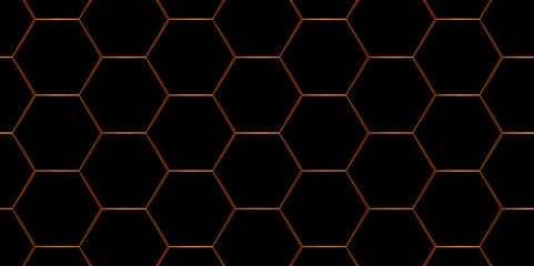 Luxury Background of abstract black hexagon backdrop design a dark honeycomb grid pattern. Abstract octagons dark 3d background. Black geometric background for design.