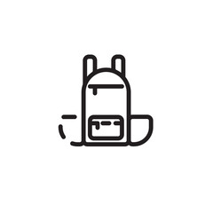 Backpag Bookbag Knapsack Line Icon