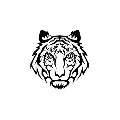 The tiger icon is black, on a white background.
