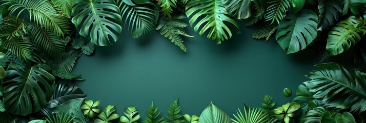 Fototapeta na wymiar Top View Green Tropical Leaves Shadow, Background HD, Illustrations