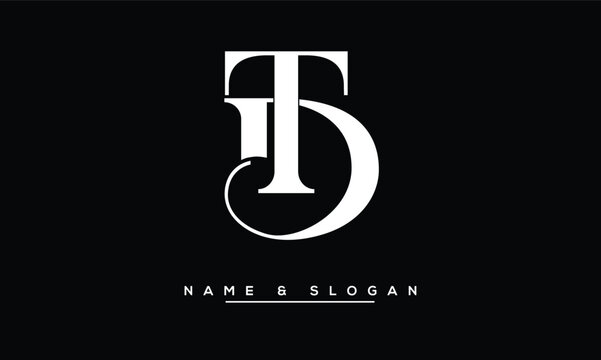 TD,  DT, T, D Abstract Letters Logo Monogram