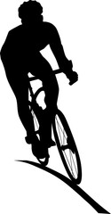 vector silhouette of cycling person