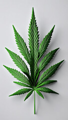 3D Rendered Marijuana Leaf.