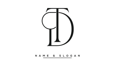 TD,  DT, T, D Abstract Letters Logo Monogram