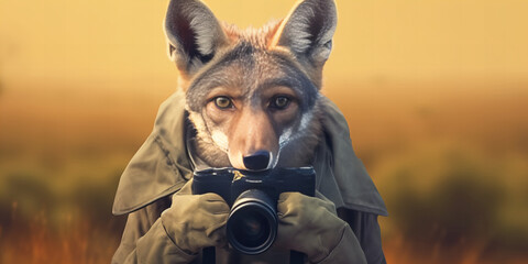 Captivating Nature Photographer Fox in Action: The Wild Banner - obrazy, fototapety, plakaty