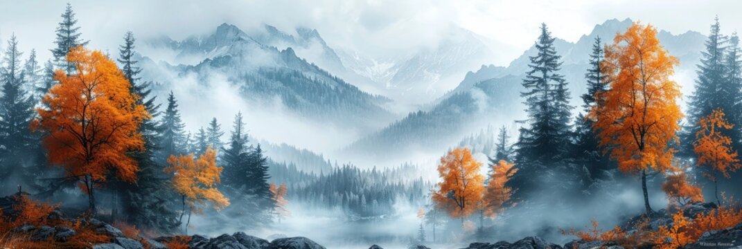 View Beautiful Moody Landscape Alps, Background HD, Illustrations