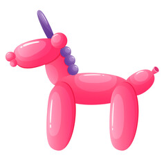 Cartoon balloon twisting cute pink unicorn © Ekaterina