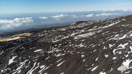 Amazing view from Mount Etna Etna, Sicily, Italy. - 770862387