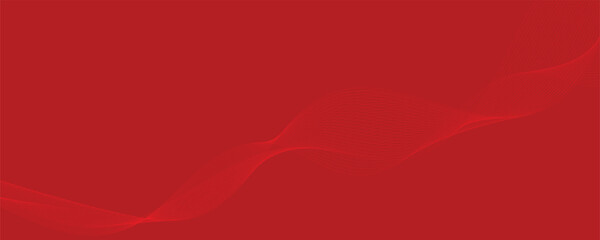 Vector abstract red background with dynamic red waves, lines and particles.	