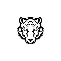 The tiger icon is black, on a white background.