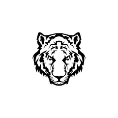 The tiger icon is black, on a white background.