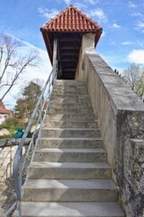 Nördlingen - Treppe in der Stadtmauer am oberen Wasserturm