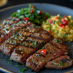 Grilled picanha with farofa and vinaigrette ai technology