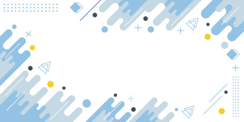 Flat blue memphis background