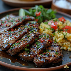 Grilled picanha with farofa and vinaigrette ai technology