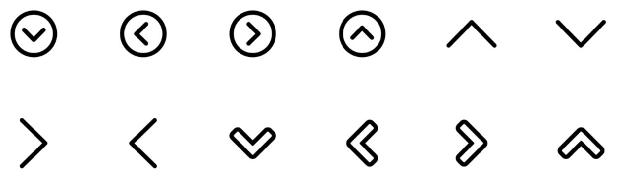 Set of Caret & Chevron arrows icons