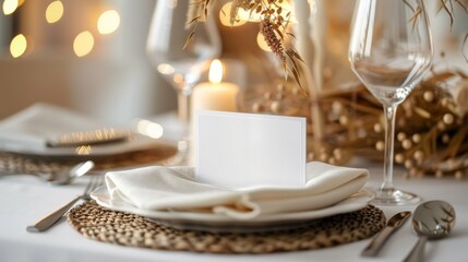 Elegant Place Setting With Place Cards and Silverware