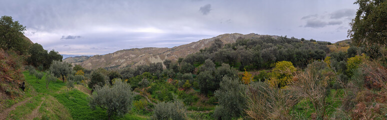 Rural landscape at autumn in Calabria, Italy,