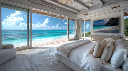 Foto op Plexiglas dream retreat in turks and caicos next to the ocean bedroom © Jirut