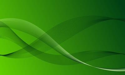 green business lines wave curves with soft gradient abstract background
