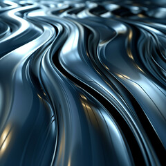 Flowing waves of silver and titanium Similar to liquid metal.