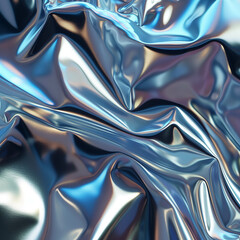 Fototapeta premium Flowing waves of silver and titanium Similar to liquid metal.