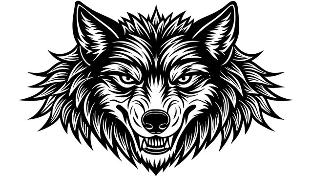 tattoos big head wolf with good vector illustratio 