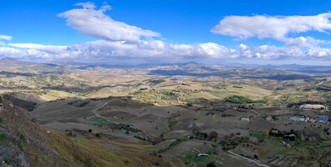 Panoramic view of Calascibetta, Sicily, Italy - 770873991