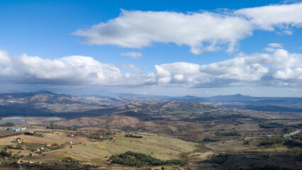 Panoramic view of Calascibetta, Sicily, Italy - 770874344